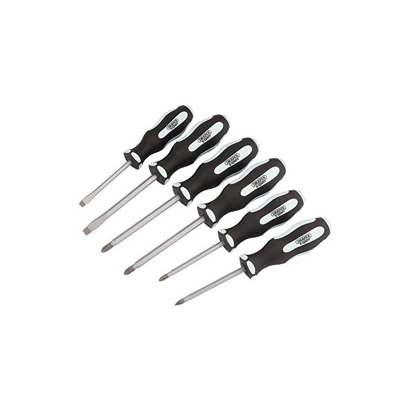 Draper 63590 Pound Thru Plain Slot Soft Grip Screwdriver Set,
