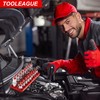 TOOLEAGUE 9Pcs Socket Organizer Tray and Magnetic Wrench Holder Set,Red