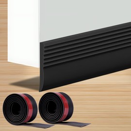 Door Draught Excluder, Door Bottom Seal, Door Draft Excluder Strip/Door Gaps up to 50 mm, Under Door Draft Stopper Seals 2 Pack, 2” W x 39” L,Black