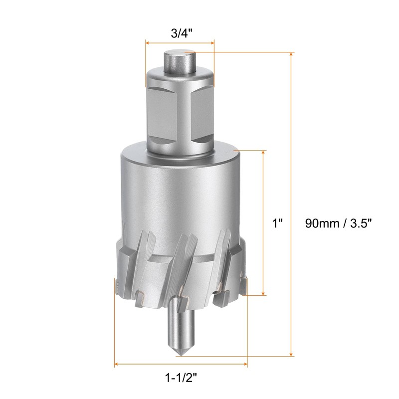 HARFINGTON Annular Cutter 1-1/2" Dia 1" Depth 3/4" Shank TCT