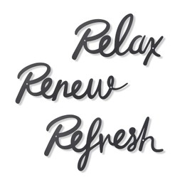 OYEFLY 3 Pieces Bathroom Decor Metal Bathroom Sign,Relax Renew Refresh Metal Sign Wall Art Decor (style3)