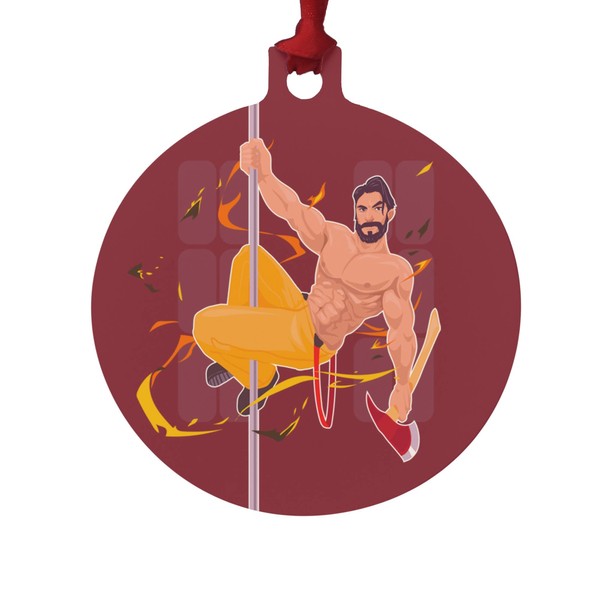 GRAPHICS & MORE Sexy Fireman Sliding Down Pole with Axe