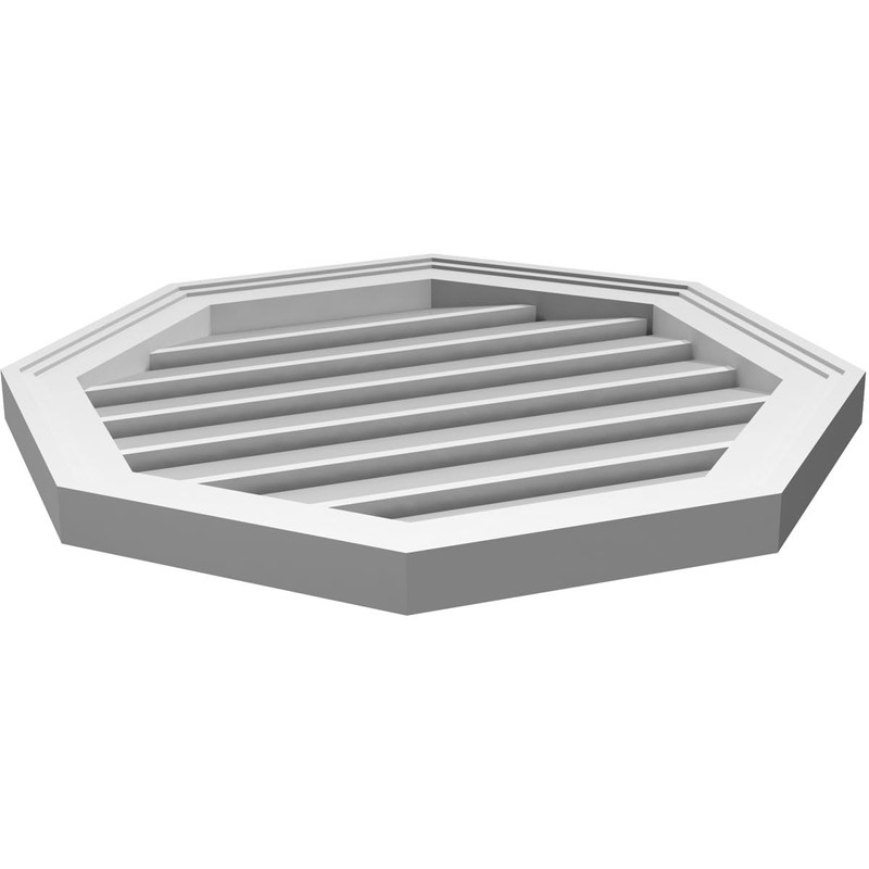 Ekena Millwork GVPOC22X2202SF Octagonal Surface Mount PVC Gable Vent, 22"W