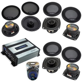 Harmony Audio R65 Compatible with Toyota Land Cruiser 1993-1996 Rhythm Series 6.5" Replacement 300W & HA-A400.4 Amp