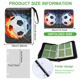 ARONRAVE Football Cards Scrapbook, 4 Pockets Football Cards Folder 400 Cards Capacity Football Cards Scrapbook Football Cards Sports Cards Folder for Football Trading Cards Album