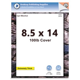 50 Sheets - Extra Thick 8.5" x 14" Cardstock for Inkjet or Laser Printers - 100lb Cover 271 gsm Heavy Printer Paper - Matte Finish White - Great for Cards, Menu's, Posters, Covers