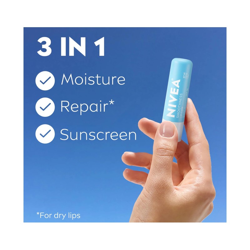 NIVEA Smoothness Broad Spectrum SPF 15 Sunscreen Lip Care, 0.17