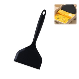 Mirhua 玉子焼き 魚用 多目的 耐熱 調理器具 クッキングツー パンケーキ用 卵焼きヘラ パンケーキ用耐熱パンケーキヘラ 料理用 ヘラお好み焼きシリコンスパチュラターナー （ブラック）