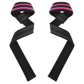 Correas de levantamiento de pesas negras y rosas, de neopreno de 26 pulgadas, para levantamiento de pesas, para levantamiento de potencia, entrenamiento de fuerza, accesorios de culturismo de gimnasio