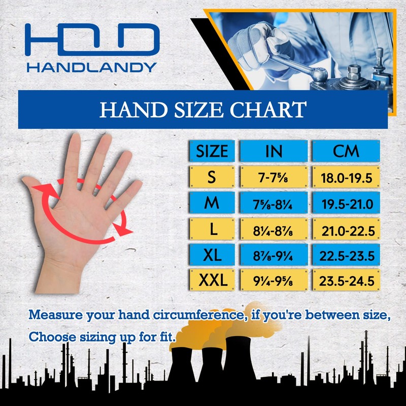 HANDLANDY Mens Work Gloves with Touch Screen Fingertips, Breathable &