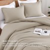 Andency Wheat Queen Size Comforter Set, Oatmeal Fluffy Soft Boho
