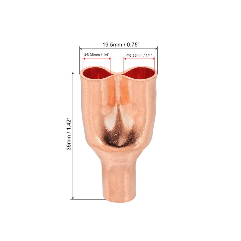 PATIKIL 1/4" x 1/4" x 1/4" ID Tee Tee Y