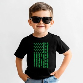 St Patricks Day Shirt for Toddler Boys Girls Kids, Happy Lucky Tee Irish Flag Shamrock Leprechaun Four-Leaf Clovers T Shirt,2-5T