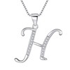 EleQueen Initial H Bridal Necklace 925 Sterling Silver CZ 26