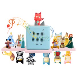 Taladad for Tonie Shelf,Tonies Storage for Creative Tonies Magnetic Wall Shelf for Tonie Figures Characters,Wooden Hanging Shelf for Kids (Pink)
