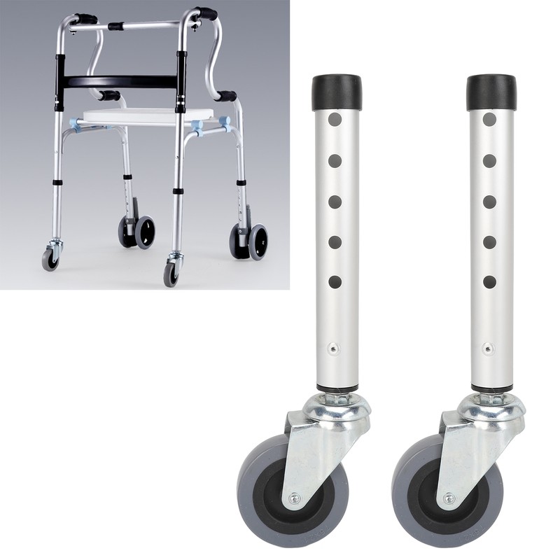 Walker Wheels Universal Rotating Adjustable Height Replacement Seniors Walker Front