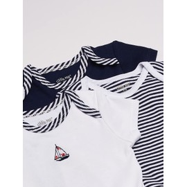 Little Me baby boys 3 Pack infant and toddler bodysuits, Navy/Multi, Newborn US
