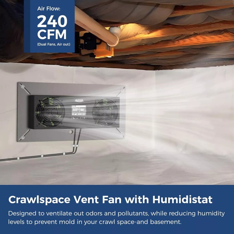 ALORAIR Crawlspace Ventilation Fan,for garage,shed,cr