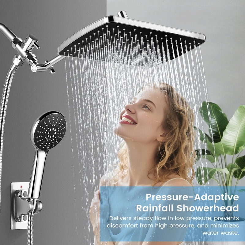 RNDIOZD Rain Shower Head with Handheld, 11.8 Inch High Pressure