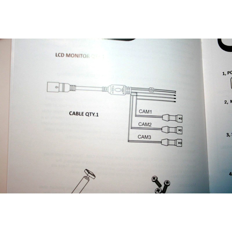 ASA Electronics VOM74MM Rearview Mirror Monitor with Wiring Harness &