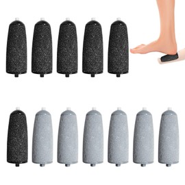 12Pcs Foot File Replacement Rollers for Flawless Pedi Include Extra Coarse & Fine Rollers Attachment Set,Roller Replacement Heads,Foot Grinder Roller Heads for Electronic Tool File Tool(Black & Gray)