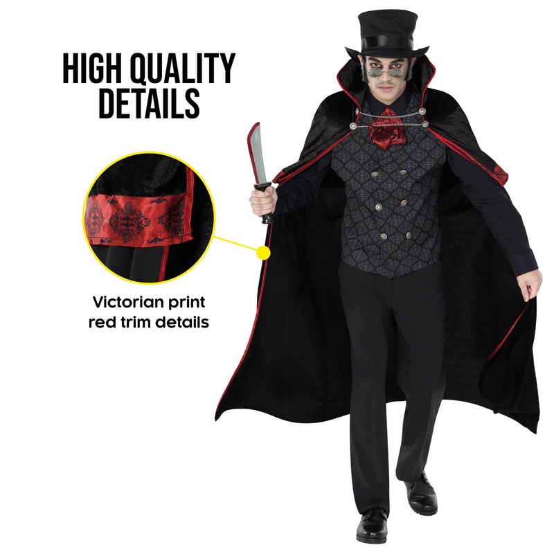 Morph Adult Vampire Costume for Men, Dracula Costume, Jack The