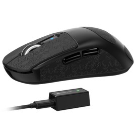 ATTACK SHARK R6 Wireless 8KHz Gaming Mouse, SUPERLIGHT 39g, Nordic 52840 MCU, PixArt PAW3950MAX Gaming Sensor, BT/2.4G /Wired, 42000 DPI, Optical Microswitches (100M Clicks), PC/Mac (Black+Tape)