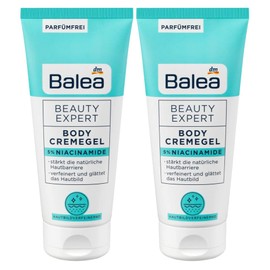 Balea 2er-Set Hautpflege: Beauty Expert Körperlotion BODY CREMEGEL Bodylotion parfümfrei, stärkt natürliche Hautbarriere, verfeinert und glättet das Hautbild mit 5% Niacinamide (2 x 200 ml) 400 ml