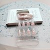24Pcs Pink Press on Nails Short Almond Nail Tips WLGDLH