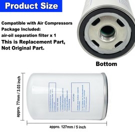 LB719/2 Compressor Oil Separator Filter Element, Oil Gas Separator Replacement for Screw Compressor Filtration System, Oil Separator Compatible with Various Model Series Air Compressor