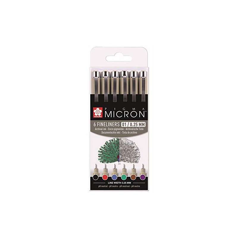 Sakura Pigma Micron 01 fineliner set | 6 colours (POXSDK016)