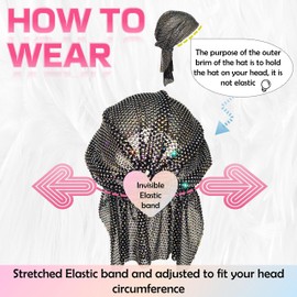 Munyee Hua - Bufanda larga con diamantes de imitación para mujer, con diseño de SnoodHijab elástica, con malla de vidrio, turbante brillante, Blanco, Talla única