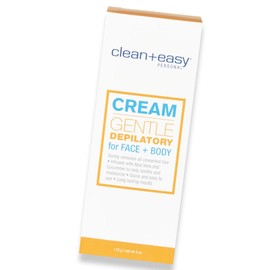 Clean + Easy Cream Gentle Depilatory for Facial and Full Body Hair Removal, Removes Hair From Fine to Coarse Unsightly Hair, Long Lasting Hair-Free Results, Perfect for Sensitive Skin, 4 oz 1-Pack