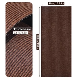 Pektiftn Cat Scratching Mat, Trimmable DIY Self-Adhesive Anti Scratch Furniture Protector, Climbing Wall Carpet, Couch Protector, Scratcher Scratching Pad Post Replacement (Brown, 118.1"x15.8")