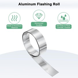 M METERXITY 1-Pack Aluminum Flashing, 3.3ft x 0.8" x 0.02" (LxWxT) Aluminum Flashing Roll, Roofing Metal Strip Sheet Roll for DIY Crafting/Engraving/Lasering