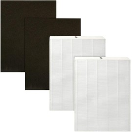 Fette Filter - Air Purifier Filters Compatible with Oreck Airinstinct 75, 100, 100, 150, 200 HEPA , Contains 2 HEPA and 2 Carbon Replacement Filters - Pack of 2