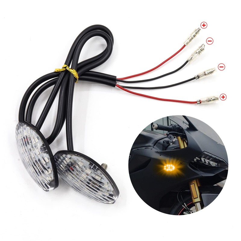 YnGia 2PCS Motorcycle Indicators Motorcycle Flush Mount LED Turn Signals