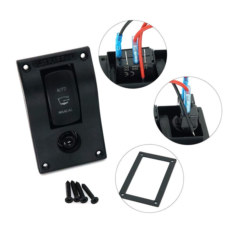 3-Position Bilge Pump Rocker Switch Panel, Automatic - Off -