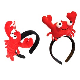 Frcolor 2pcs lobster and crab headband lobster hair hoop crab lobster hair cartoon hat crab lobster headdress cloth hat crab hat hair hoop lobster hair hoops lobster hair hoops