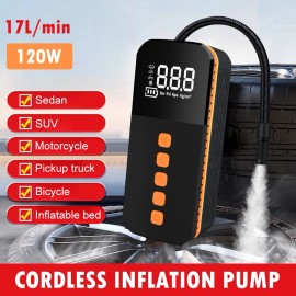 Unbranded 120W Cordless Tire Inflator Rechargeable Handheld Air Compressor Pump Inflator
