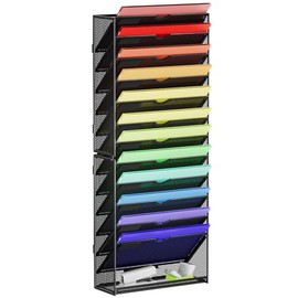 Marbrasse Soporte para archivos de pared de 13 niveles, organizador de archivos de pared, para papeles, portapapeles y organizador de revistas, soport