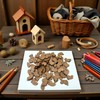 50Pcs Brown Foot Shape Wood Slices Unfinished Wood Cutouts DIY