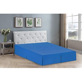 Home Collection Bedskirt Bed Ruffle Solid Pleated Brushed Soft Microfiber Fabric Top 14" Drop New (Royal Blue, Full)