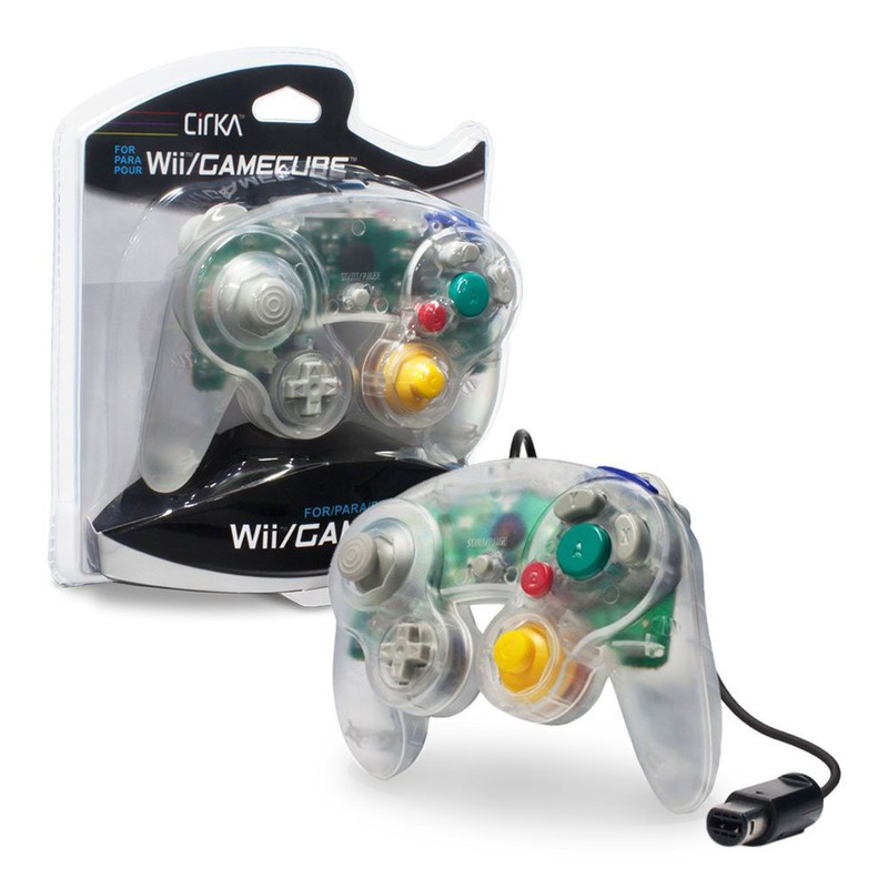 CirKa Wired Controller for Game Cube (GC) / Wii (Clear)