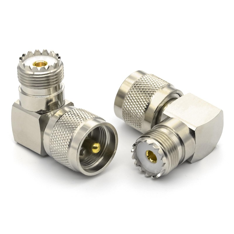 Ahoaepy 2PCS PL259 UHF 90 Degree Right Angle Coax Adapter,