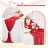 10 Pack Red Cheesecloth Table Runner, 10FT Long Semi-Sheer Gauze