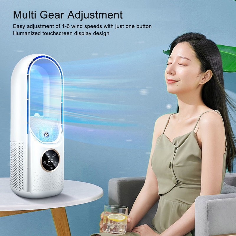 Bladeless Fan 6 Speed Adjustment 100ml Water Tank Quiet USB