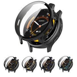 LEENGLAR 4-Pack Screen Protector Case Compatible with Garmin Venu 3S 41mm Smartwatch, Ultra-Thin Hard PC Protective Cover Slim for Tempered Glass for Venu 3S Accessories