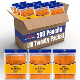 Trail maker 200 Count Unsharpened Wood Cased #2 Yellow Pencils in Bulk for School Classroom, Kids, Office (200 Pencils)