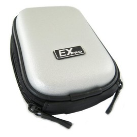 Ex-Pro® Silver Hard Clam Shock proof Digital Camera Case Bag CR266F for Panasonic Lumix DMC-F1, DMC-F2, DMC-F3, DMC-F4, DMC-FH1, DMC-FH2, DMC-FH3, DMC-FH5, DMC-FH7, DMc-FH20, DMC-FH25, DMC-FH27, DMC-FP1, DMC-FP2, DMC-FP3, DMC-FP8, DMC-FS2, DMC-FS3, DMC-F